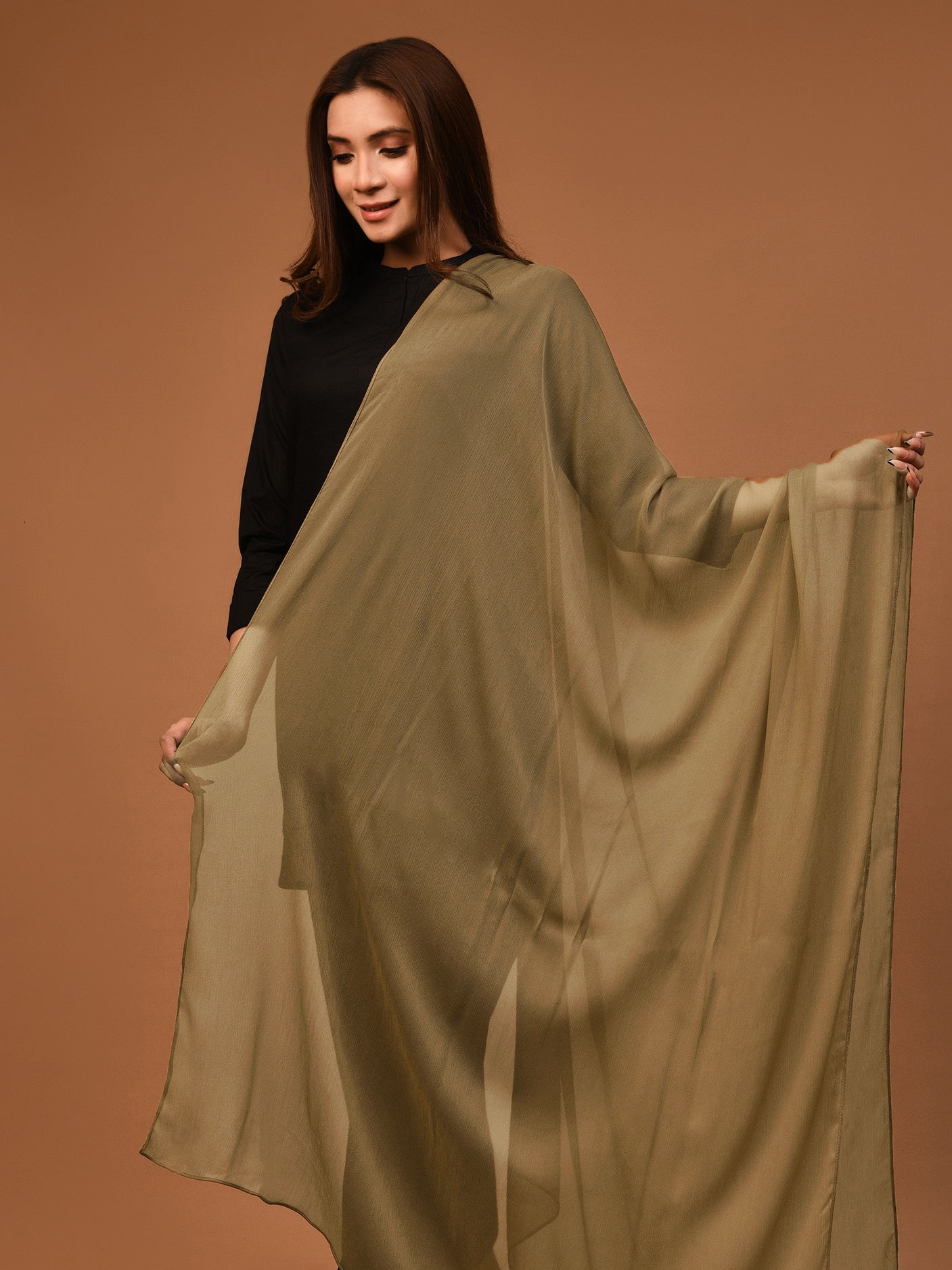 Dyed Chiffon Dupatta-Baby Pink