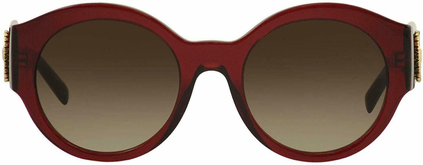 Versace 54mm Oval Sunglasses Burgundy / Brown Gradient Lens