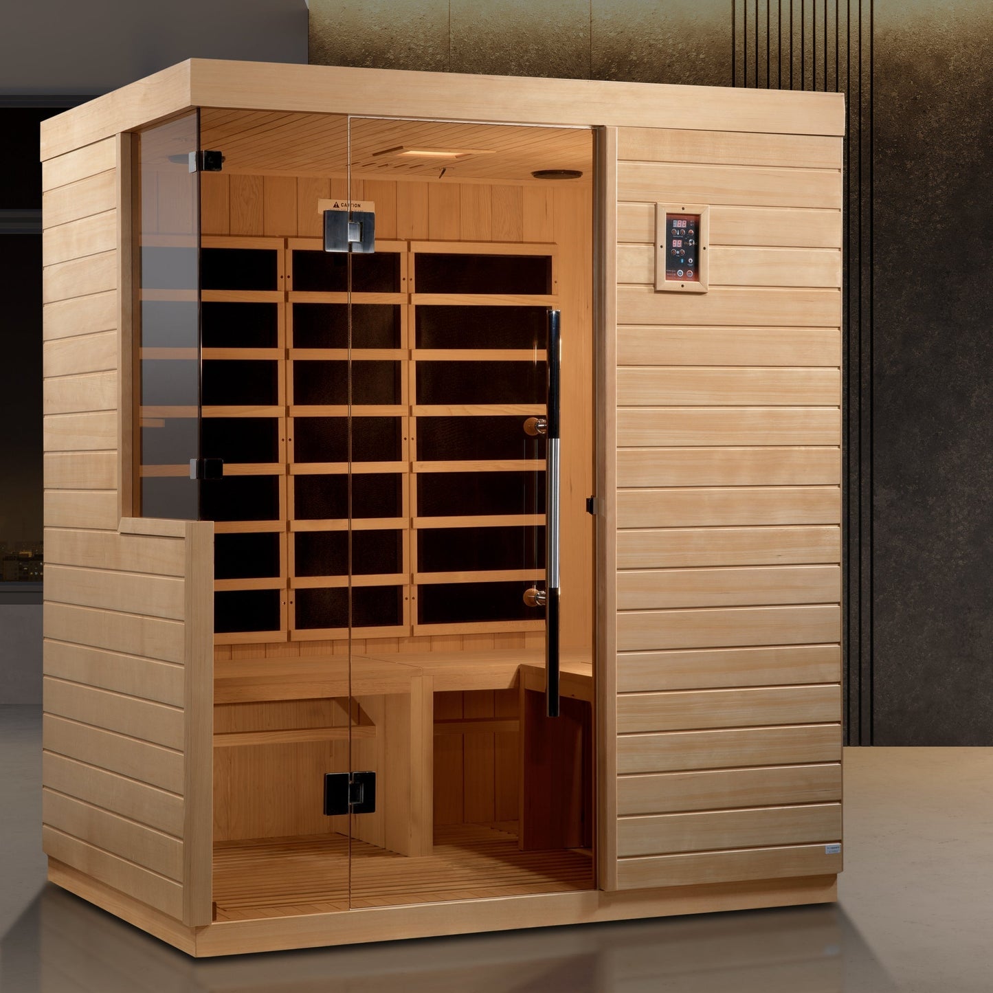 Dynamic Bilbao 3-person Ultra Low EMF FAR Infrared Sauna (Canadian Hemlock)