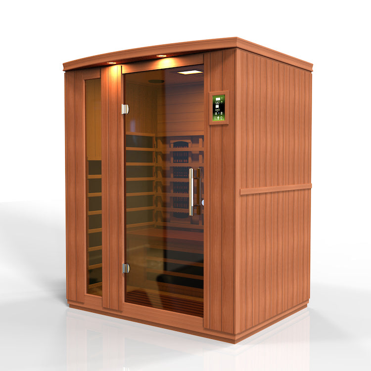 Dynamic Lugano 3-Person Full Spectrum  Near Zero EMF FAR Infrared Sauna (Canadian Hemlock)