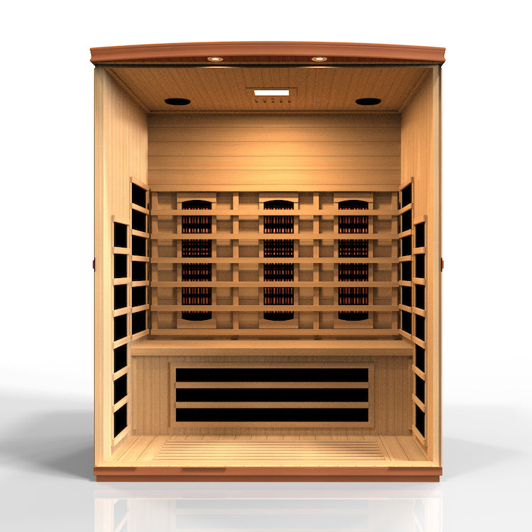 Dynamic Lugano 3-Person Full Spectrum  Near Zero EMF FAR Infrared Sauna (Canadian Hemlock)