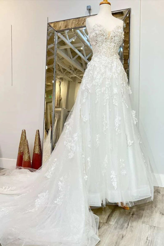 DollyGown Strapless Lace Wedding Dress