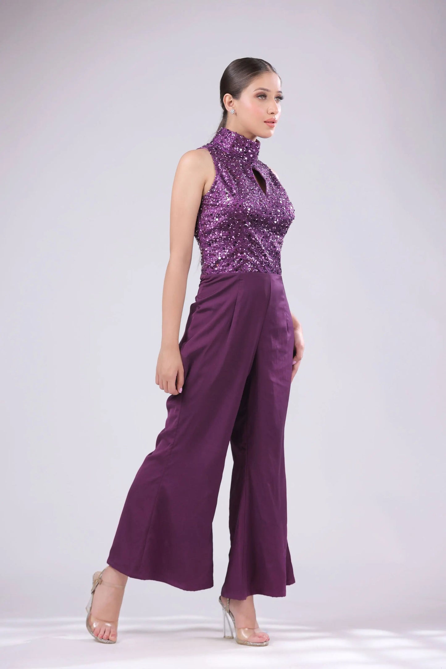 Pearl and Sequins Embroidery Jumpsuit