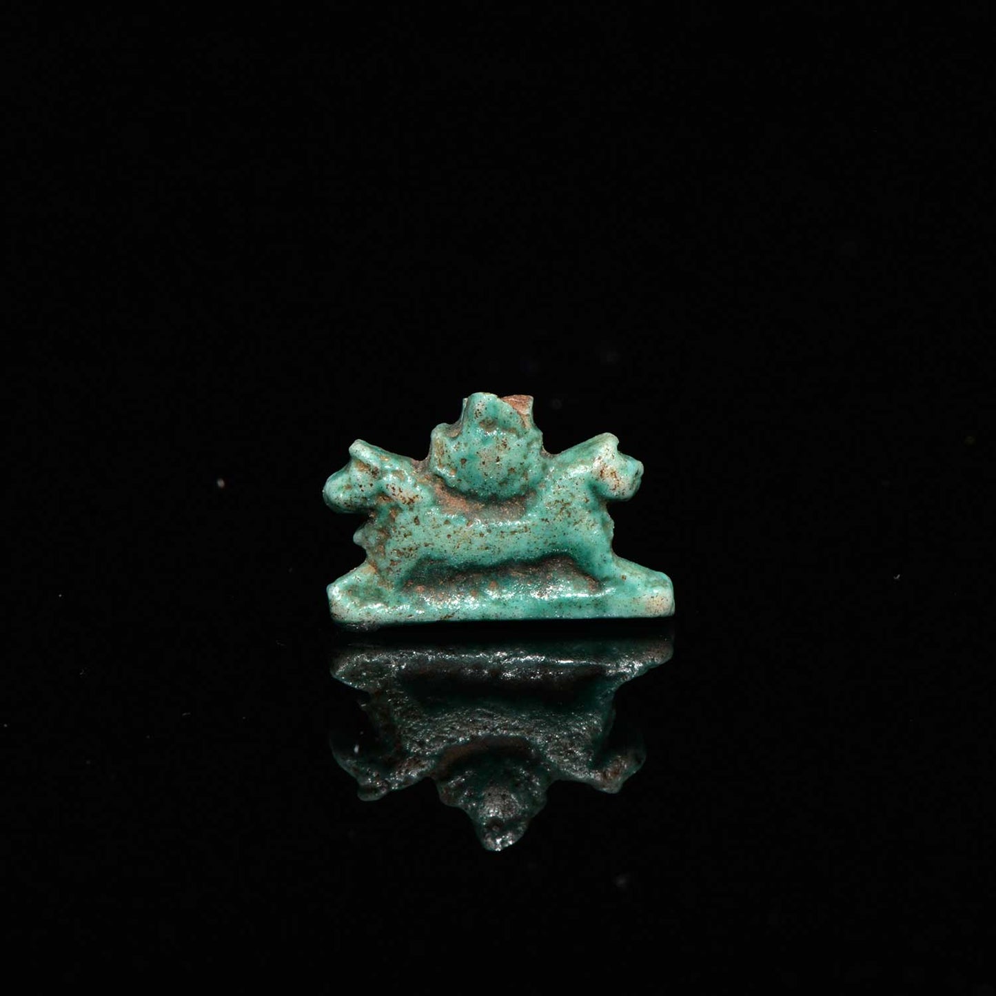 A Rare Egyptian Faience Amulet for Aker, Late Period, ca. 664-332 BCE