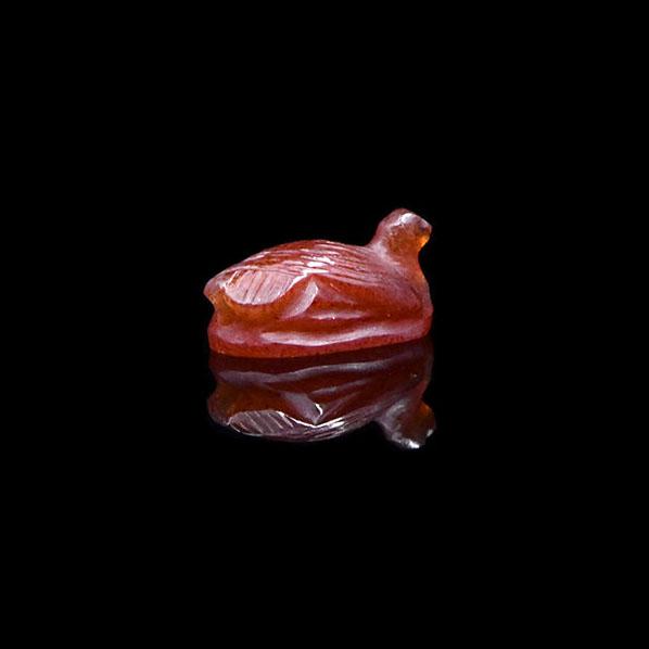 An Egyptian Carnelian Amulet of a Bird, New Kingdom, ca. 1550 - 1295 BCE