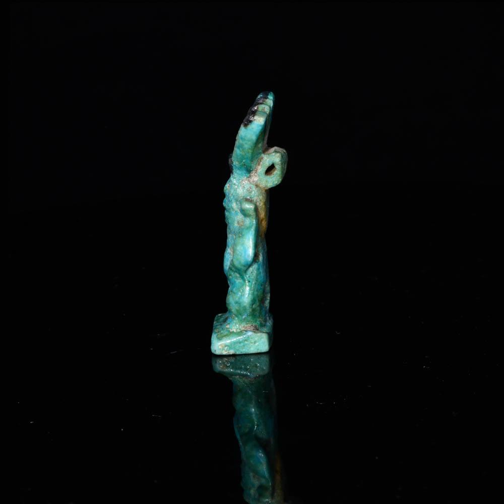 An Egyptian Faience Amulet of Bes, Third Intermediate Period - Late Period, ca. 1069 - 332 BCE