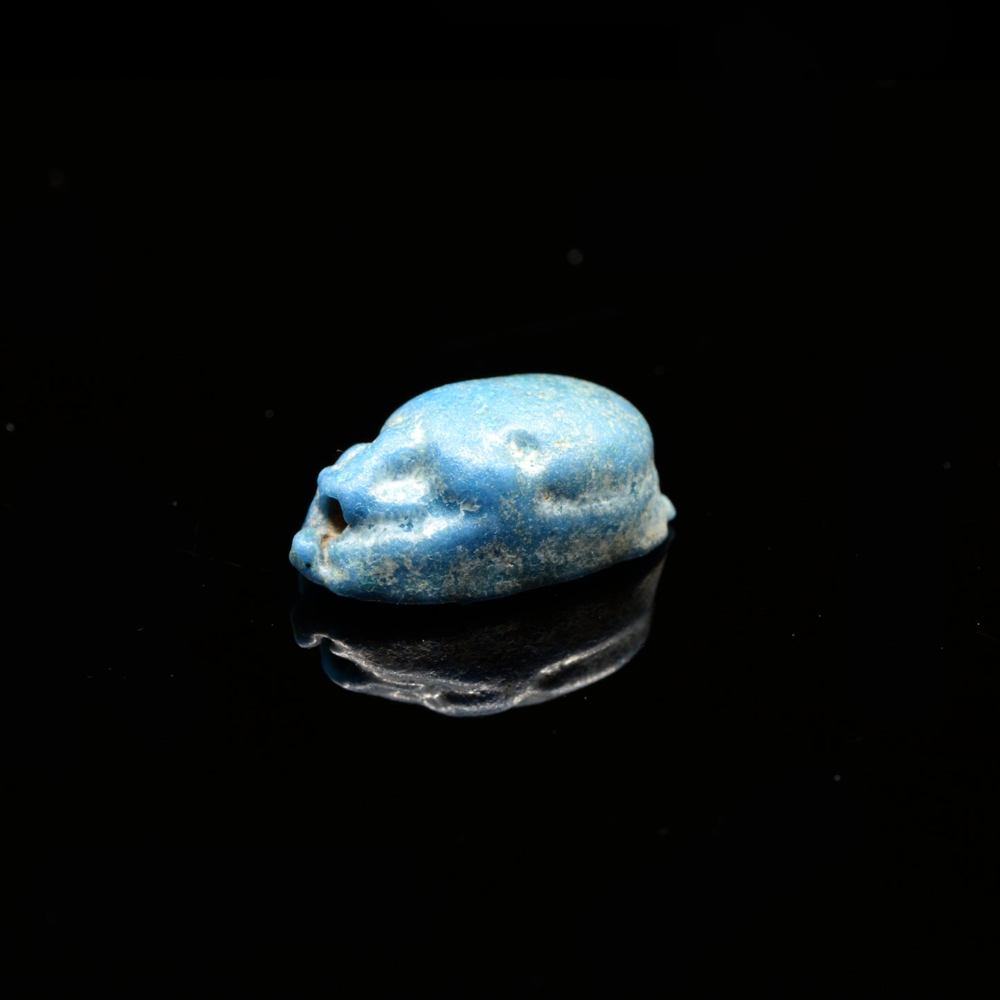 An Egyptian Blue Faience Scarab, New Kingdom, 18th Dynasty, ca. 1550 - 1295 BCE