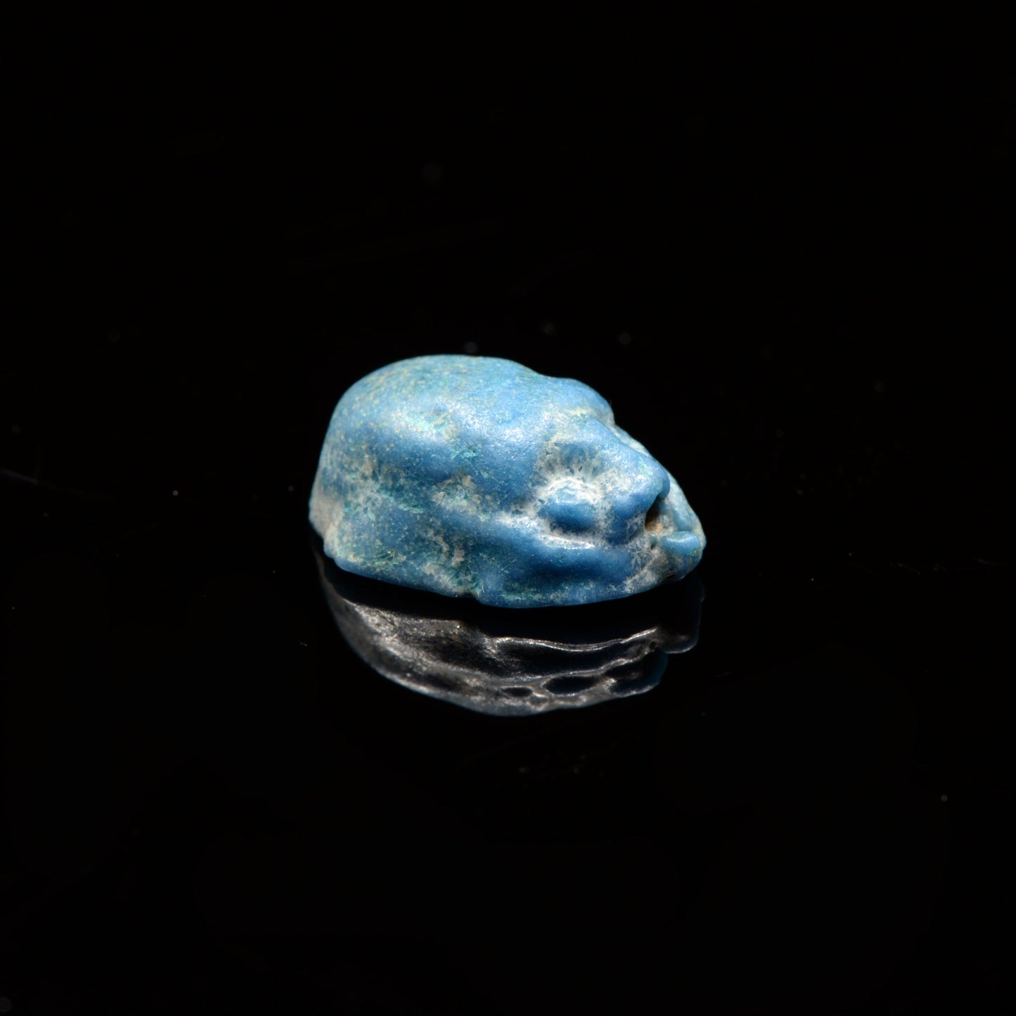 An Egyptian Blue Faience Scarab, New Kingdom, 18th Dynasty, ca. 1550 - 1295 BCE