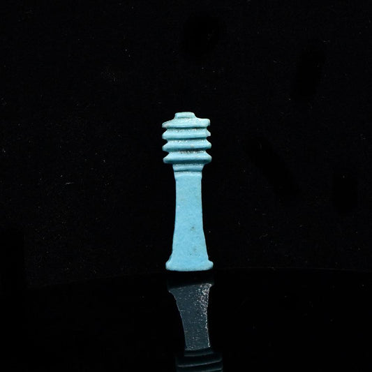 An Egyptian Blue Faience Djed Amulet, Late Period, ca. 664 - 332 BCE