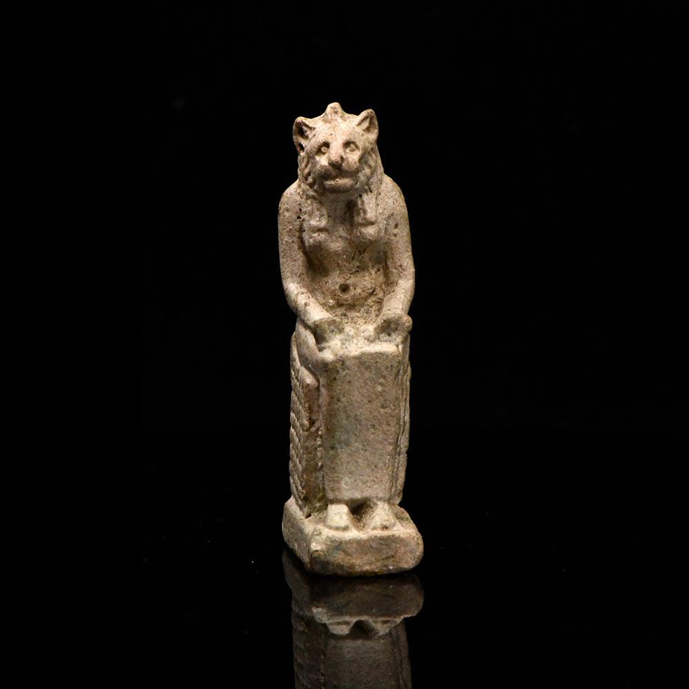 A large Egyptian Faience Amulet of Sekhmet, 26th Dynasty, ca. 664 - 525 BCE