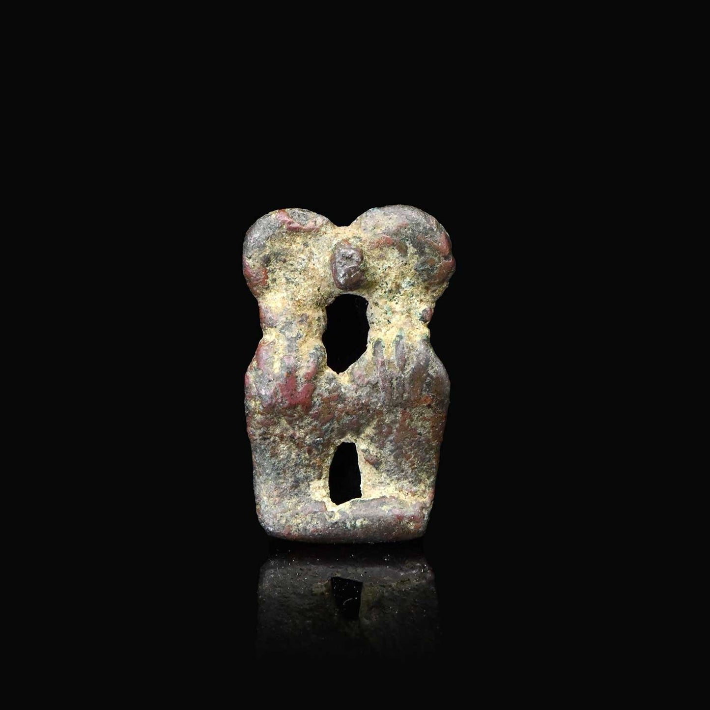 An Egyptian Bronze Double Uraeus Amulet, Late Period, 25th - 26th Dynasty, ca. 745 - 525 BCE
