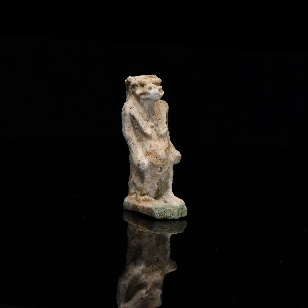 An Egyptian Faience Amulet of Taweret, Late Period, ca. 664 - 332 BCE