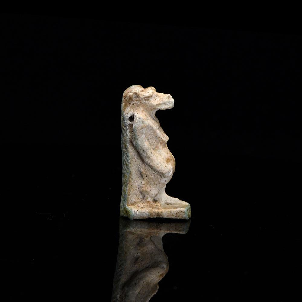 An Egyptian Faience Amulet of Taweret, Late Period, ca. 664 - 332 BCE