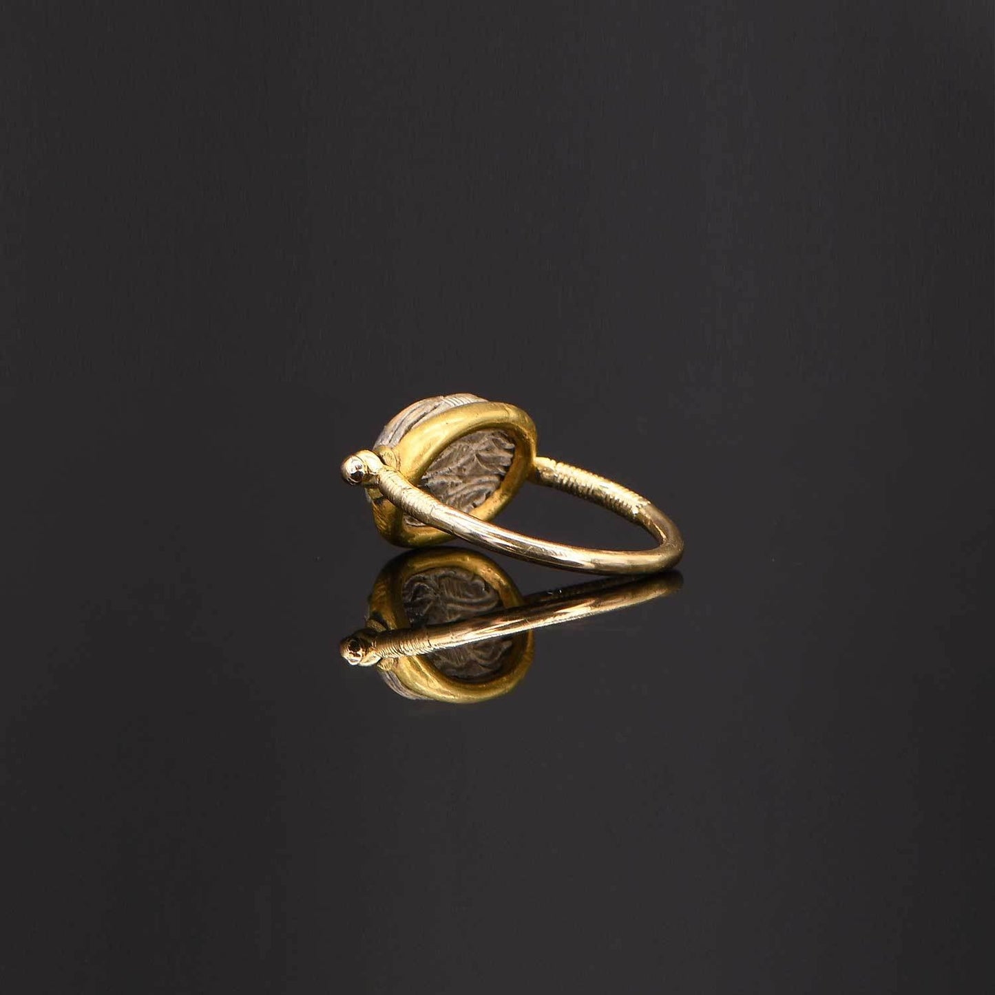An Egyptian Steatite Scarab Swivel Ring, 2IP, ca. 1759-1539 BCE
