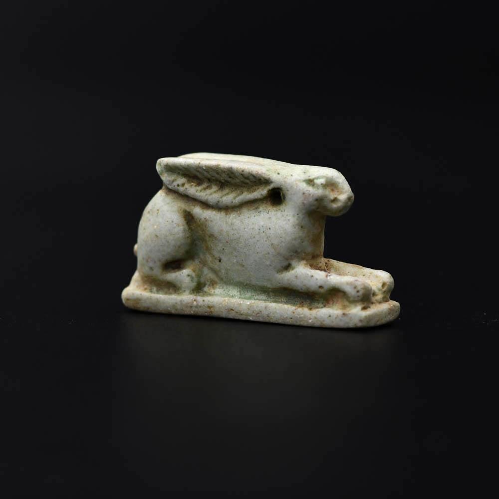 An Egyptian Faience Amulet of a Hare, Late Period, Dynasty 26, ca. 664 - 525 BCE