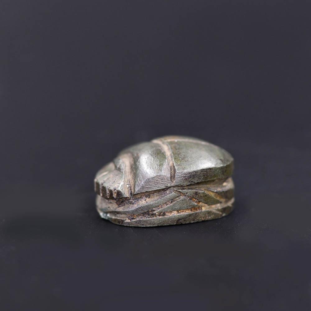 An Egyptian Green stone Heart Scarab, Late Period, ca 664 - 332 BCE