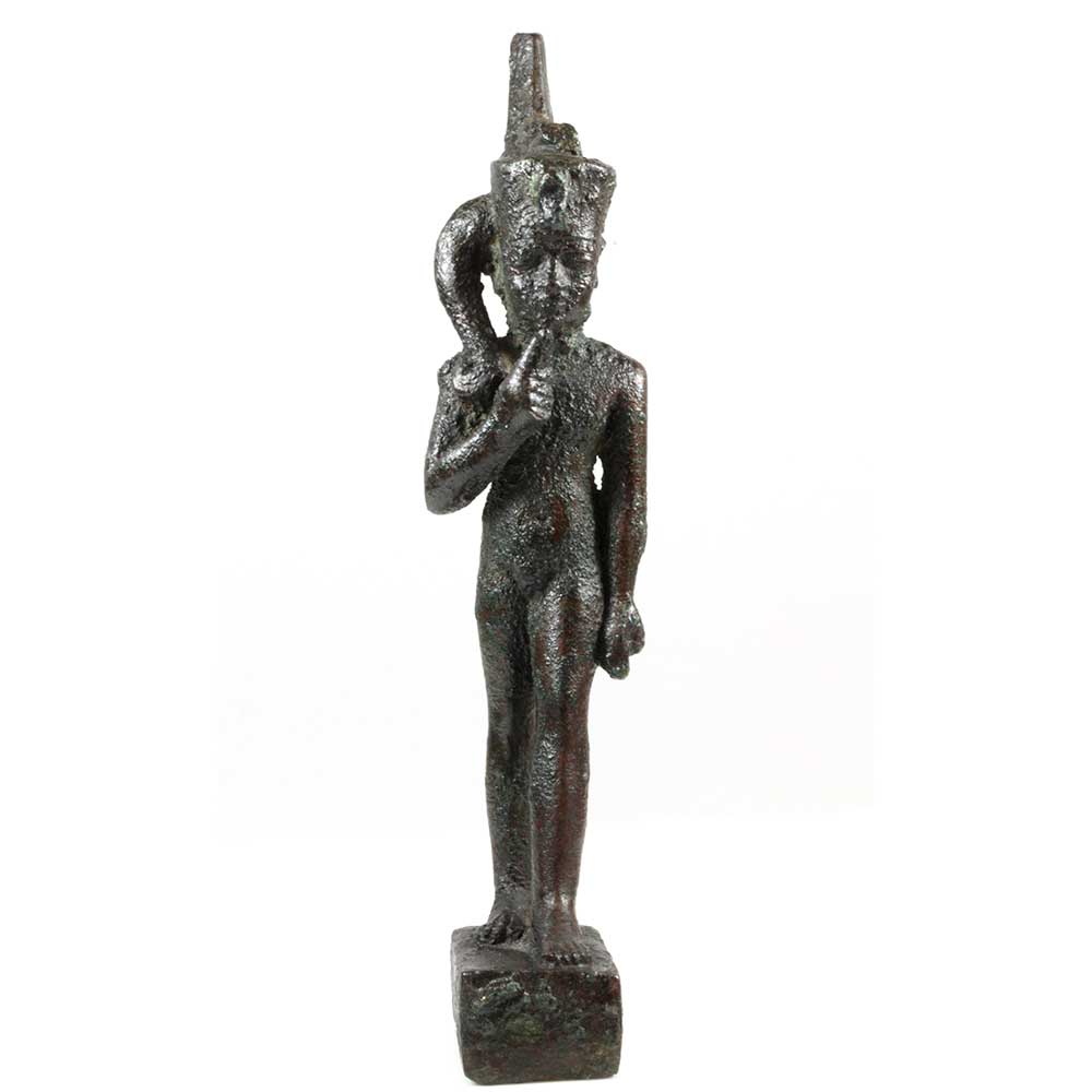 An Egyptian Bronze Figure of Harpokrates, Late Period ca. 664 - 552 BCE