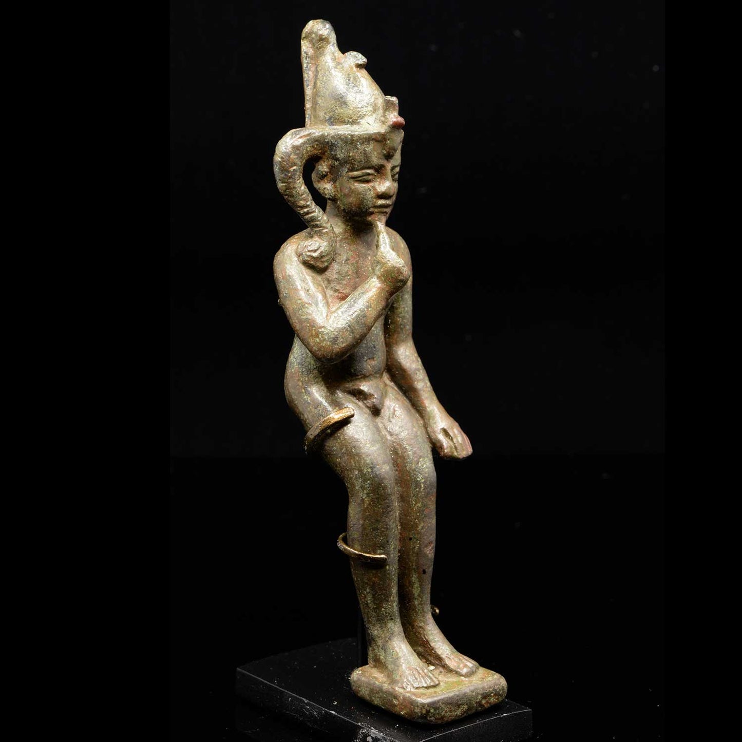 An Egyptian Bronze Figure of Harpokrates, Saite Period, ca. 664 - 552 BCE