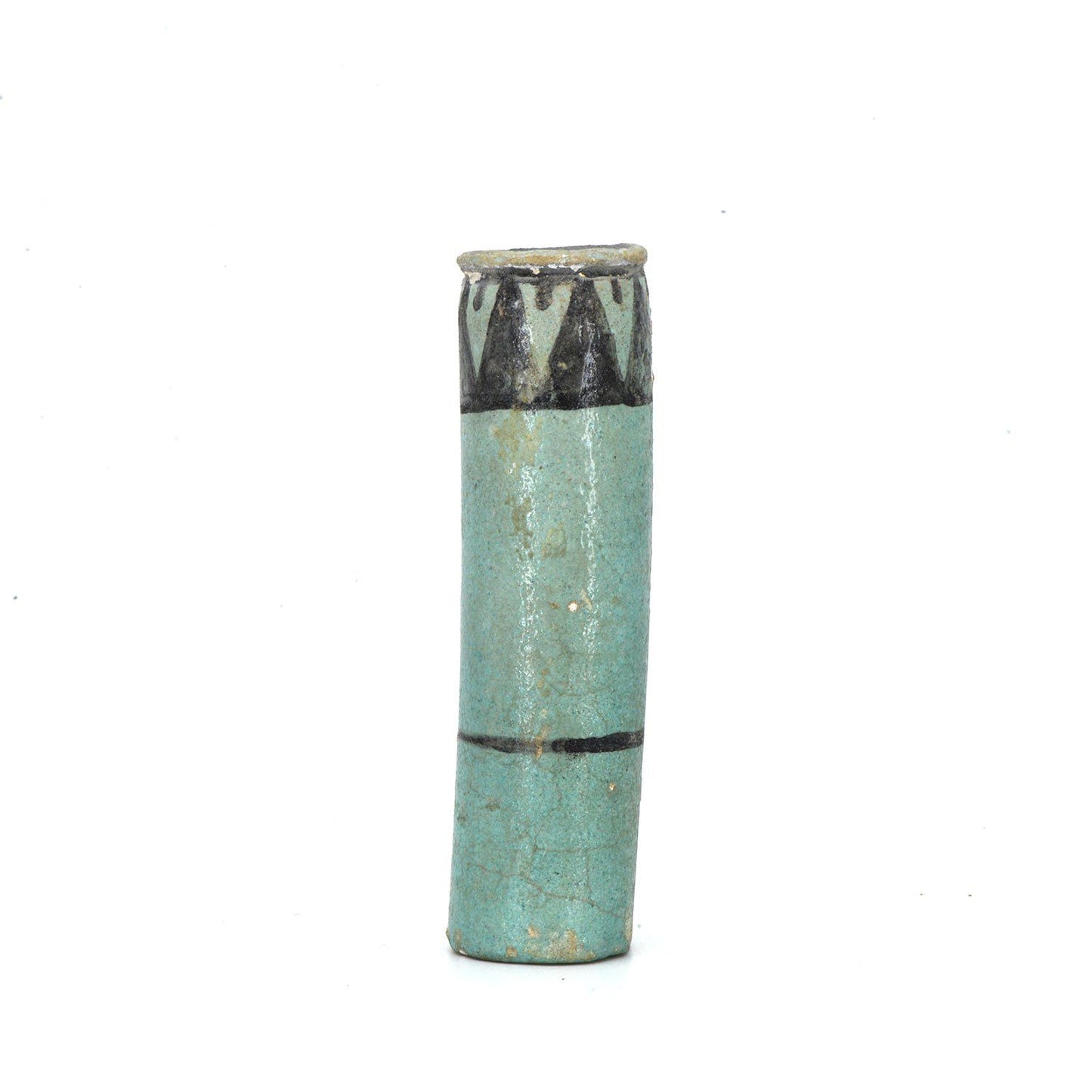 An Egyptian Faience Kohl Cylinder, 18th Dynasty, ca. 1550 - 1295 BCE