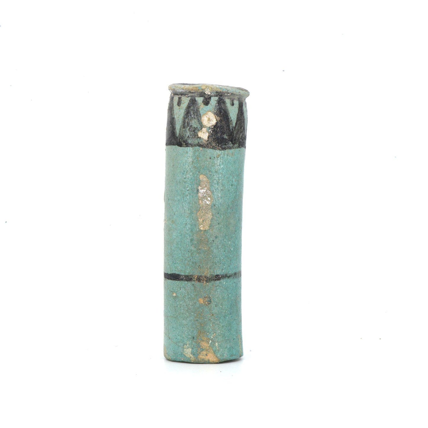 An Egyptian Faience Kohl Cylinder, 18th Dynasty, ca. 1550 - 1295 BCE
