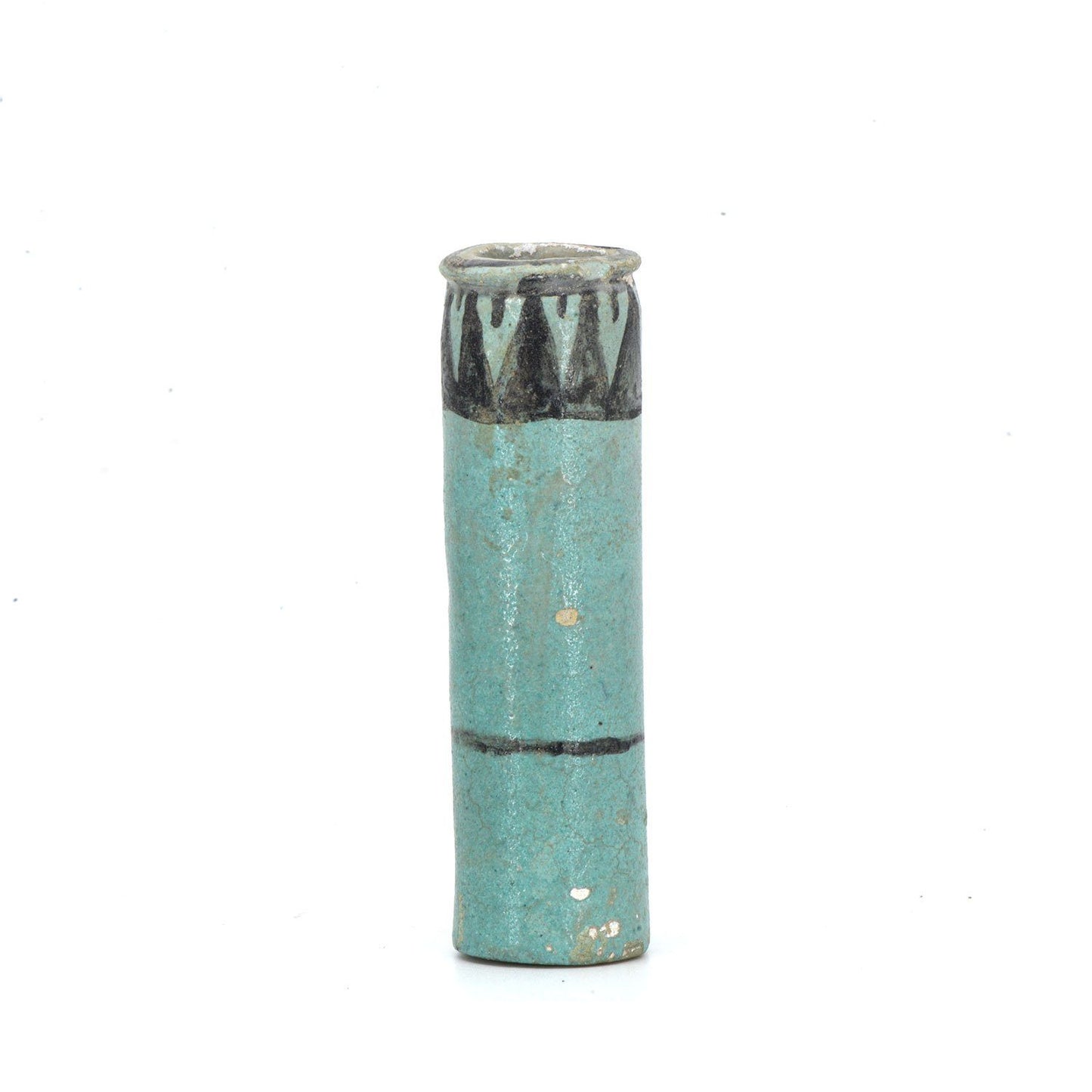 An Egyptian Faience Kohl Cylinder, 18th Dynasty, ca. 1550 - 1295 BCE