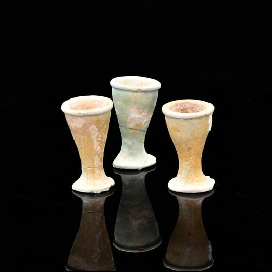 A group of three Egyptian Offering Cups, Late Period, 26th Dynasty, ca. 664-525 BCE