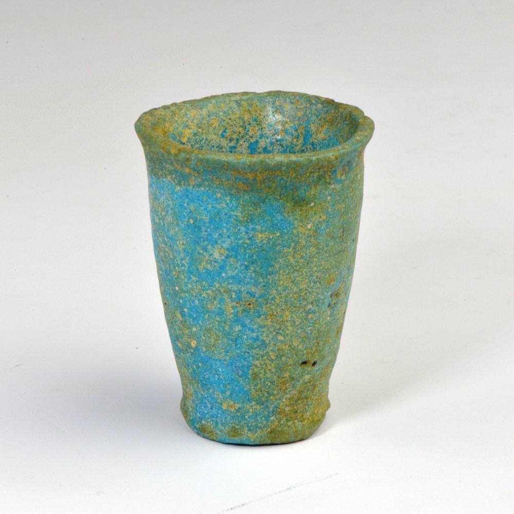 An Egyptian Blue-Green Faience Offering Cup for Seti I, New Kingdom, ca. 1550 - 1069 BCE
