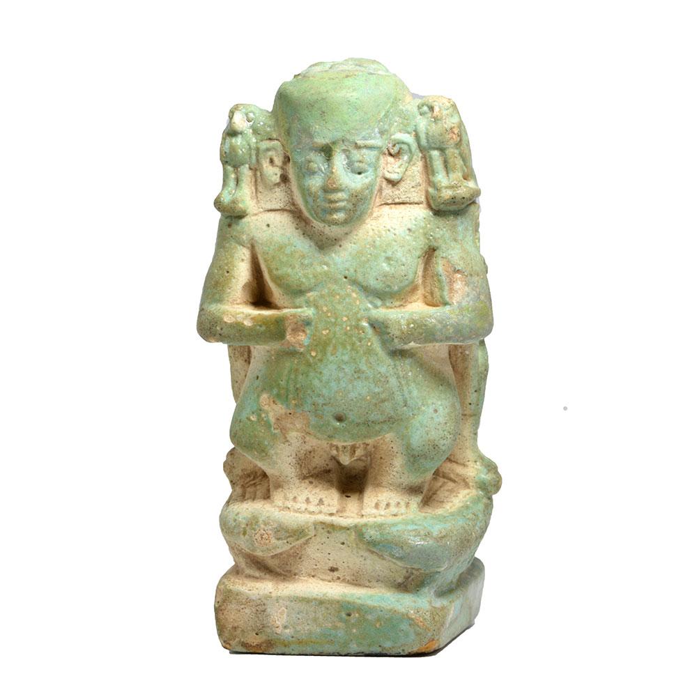 An Egyptian Faience Cippus, Late Period ca. 664-332 BCE