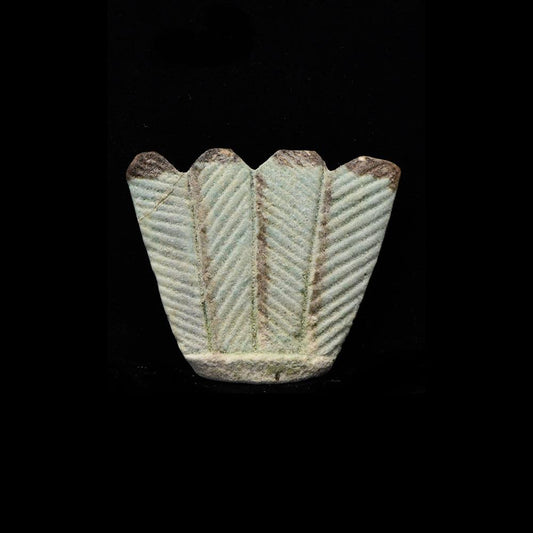 A large Egyptian Faience Headdress of Bes,  Late Period, ca. 664 - 332 BCE