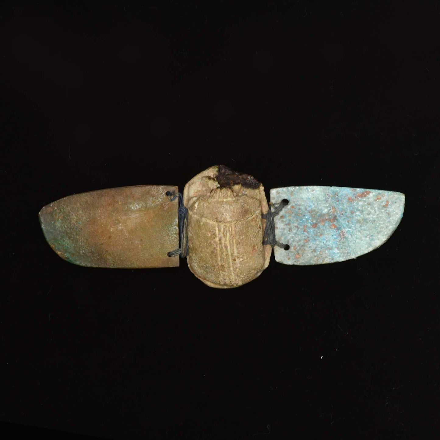 An Egyptian Faience Winged Scarab, Late Period ca. 664-332 BCE