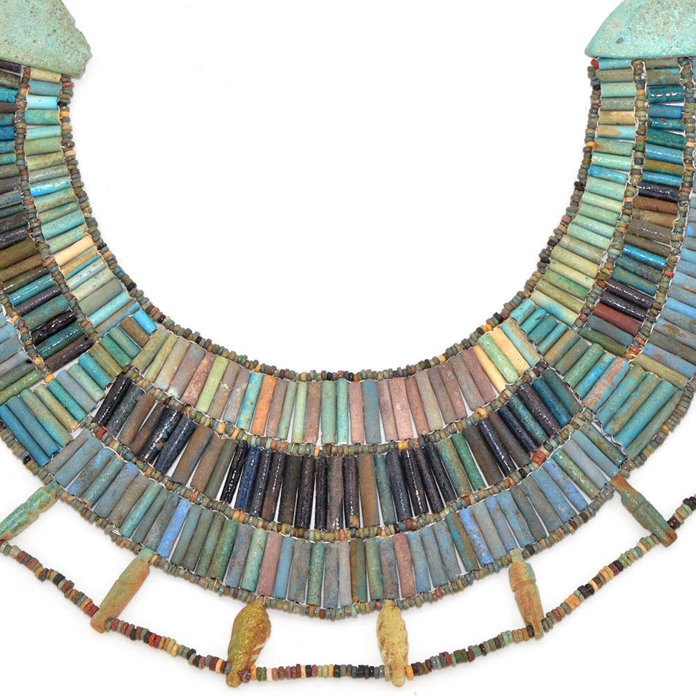 A rare Egyptian Faience Broad Collar Necklace, Late Old Kingdom, ca. 2345–2181 BCE