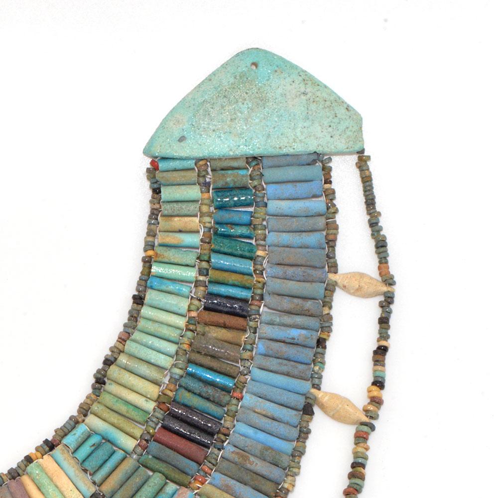 A rare Egyptian Faience Broad Collar Necklace, Late Old Kingdom, ca. 2345–2181 BCE