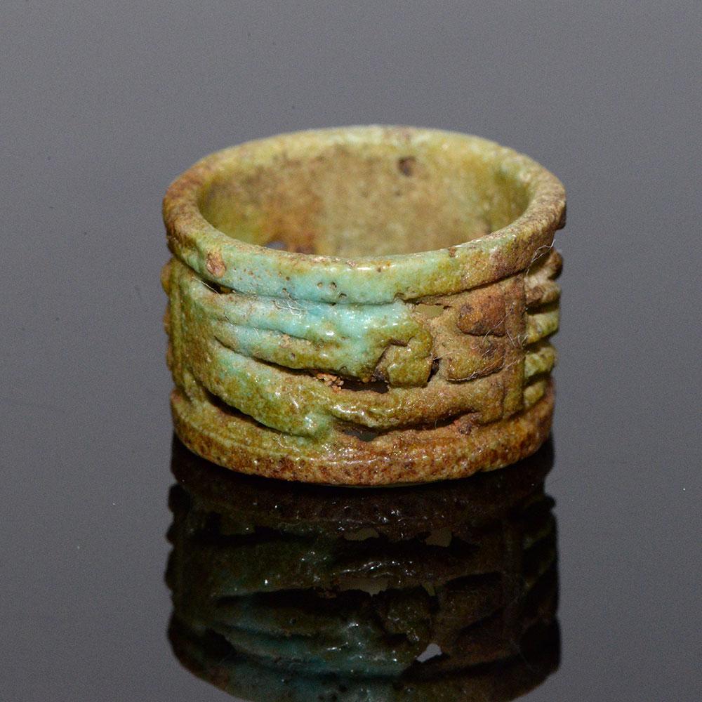 An Egyptian Faience Openwork Ring, 21st Dynasty, ca. 1069-945 BCE