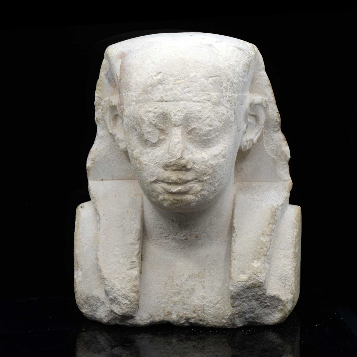 An Egyptian Limestone Sculptor's Model of a Pharaoh, Ptolemaic Period, ca. 332 - 30 BCE