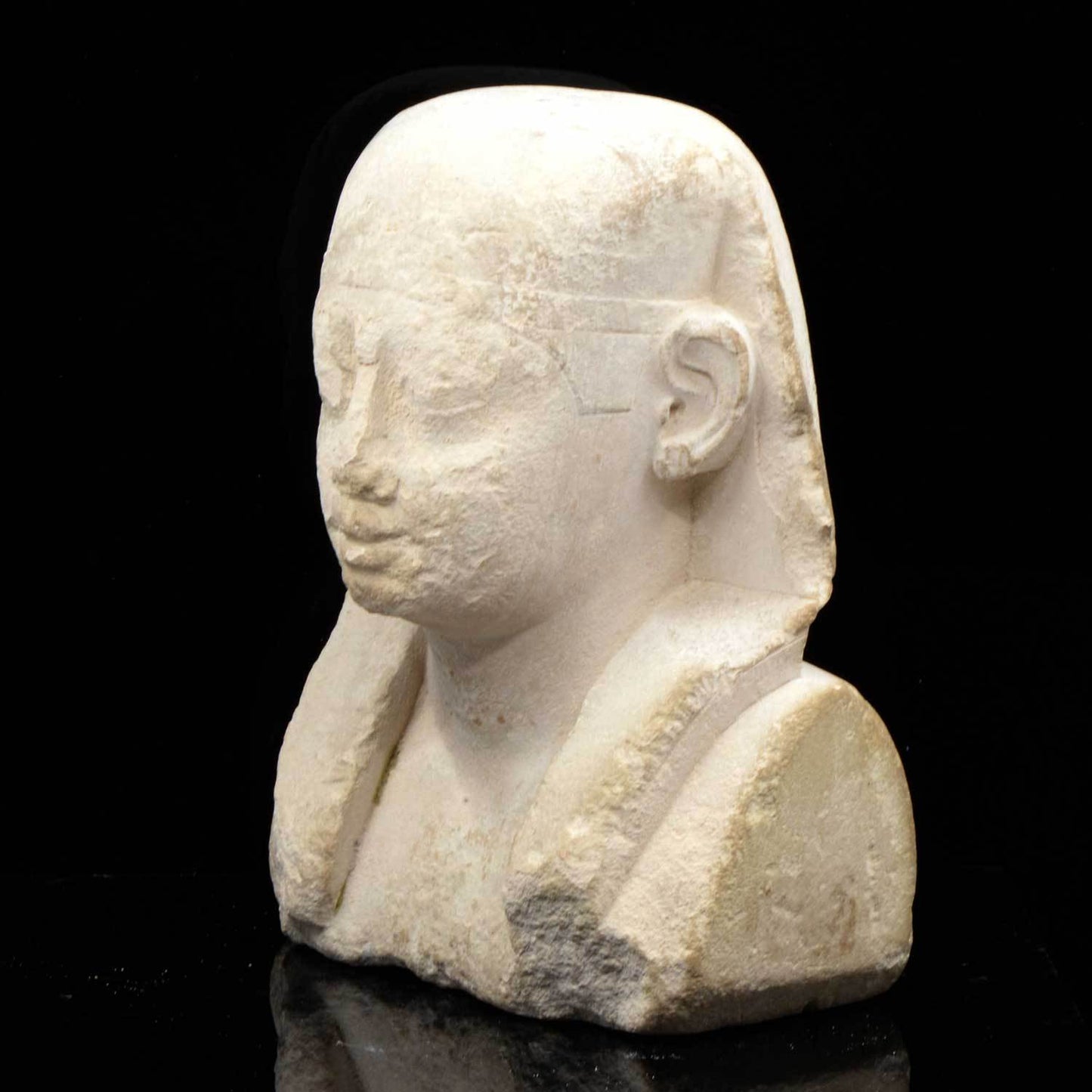 An Egyptian Limestone Sculptor's Model of a Pharaoh, Ptolemaic Period, ca. 332 - 30 BCE