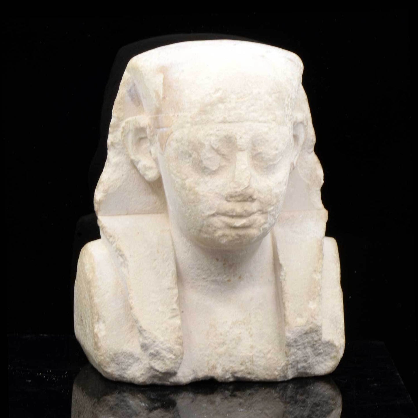 An Egyptian Limestone Sculptor's Model of a Pharaoh, Ptolemaic Period, ca. 332 - 30 BCE