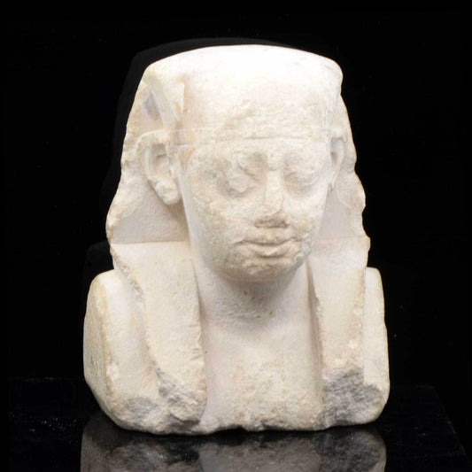 An Egyptian Limestone Sculptor's Model of a Pharaoh, Ptolemaic Period, ca. 332 - 30 BCE