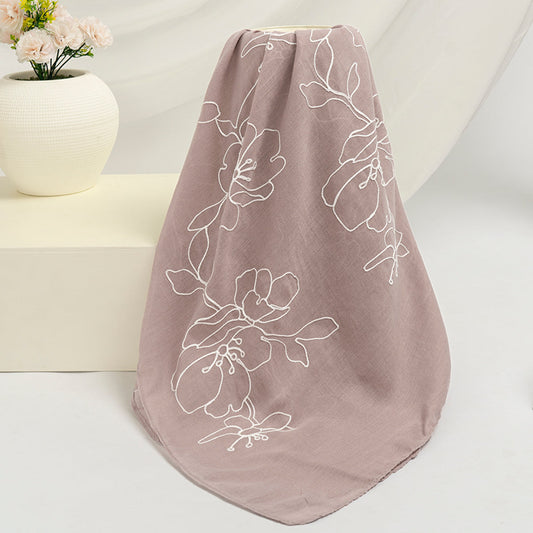 Lily Embroidered Hijab - Blush