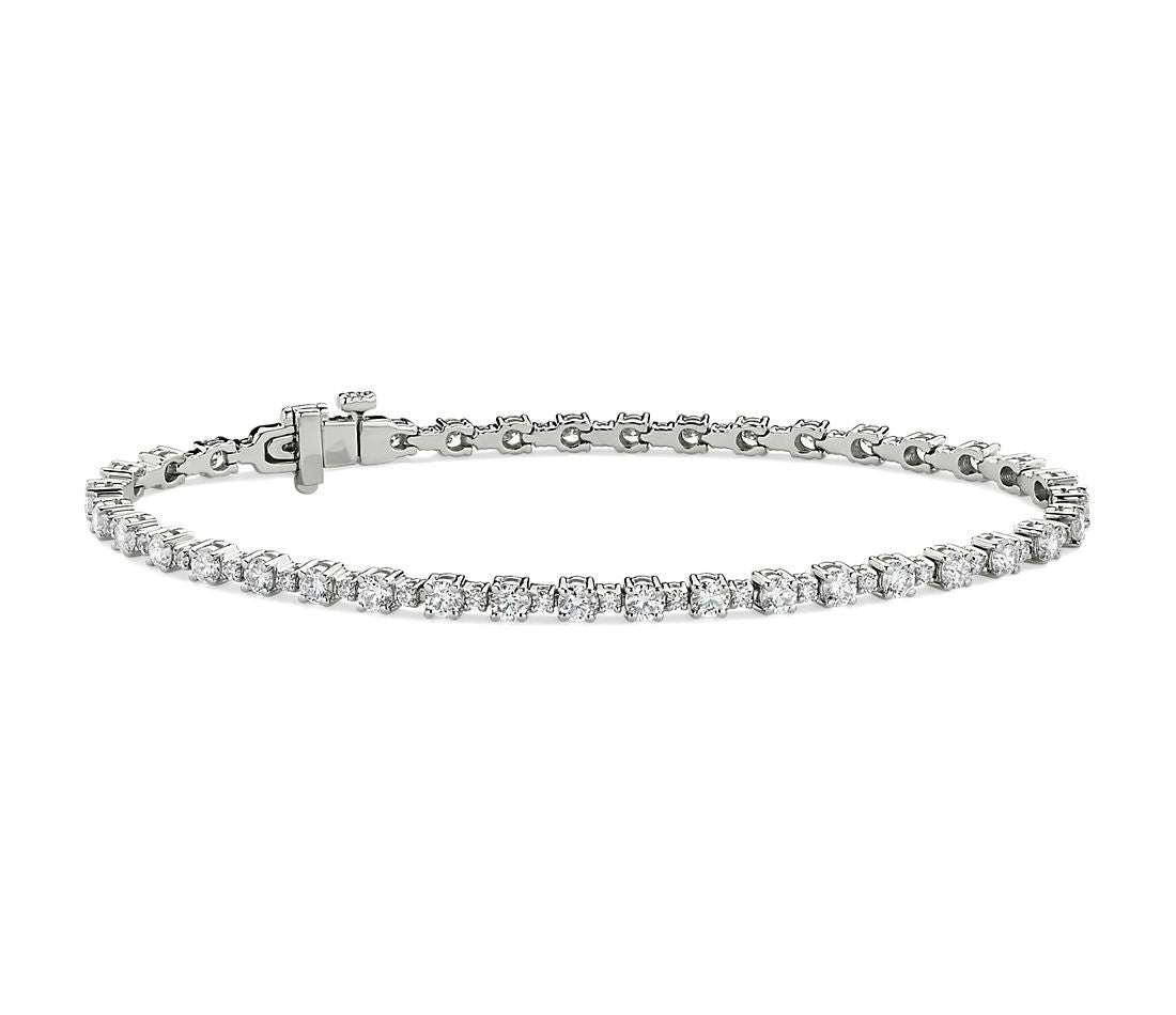 10.00 CTW Dazzling Alternating Tennis Bracelet in .925 Sterling Silver, Created Moissanite