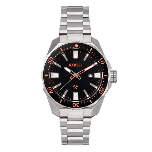 Axwell Timber Quartz Black Dial Men's Watch