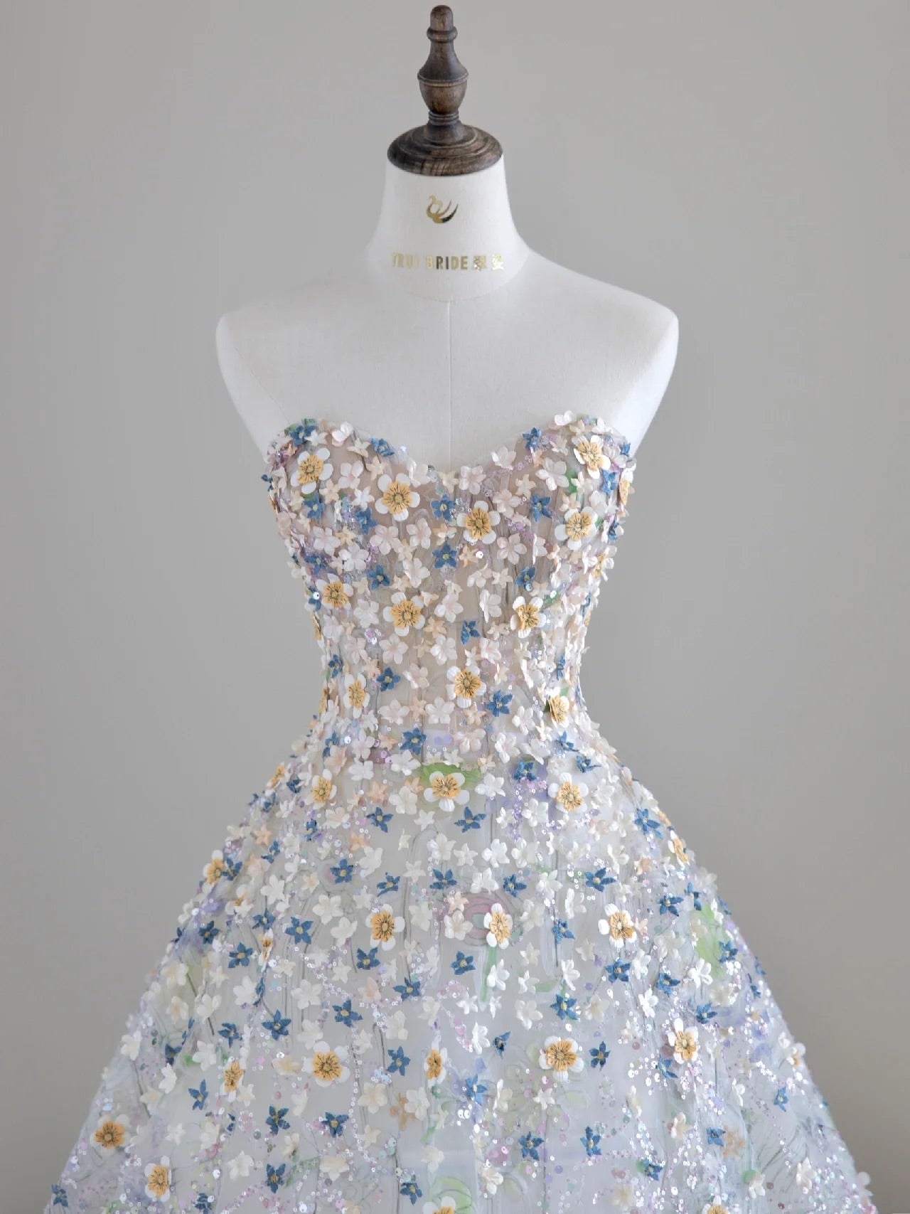 Floral Ball Gown Formal Prom Dress