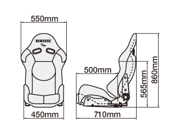 Bride GIAS II Carbon Aramid Reclinable Bucket Seat Gradation in Standard Cushion