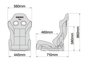 Bride Gradation GIAS III Seat Reclinable FRP Bucket *Low Cushion*