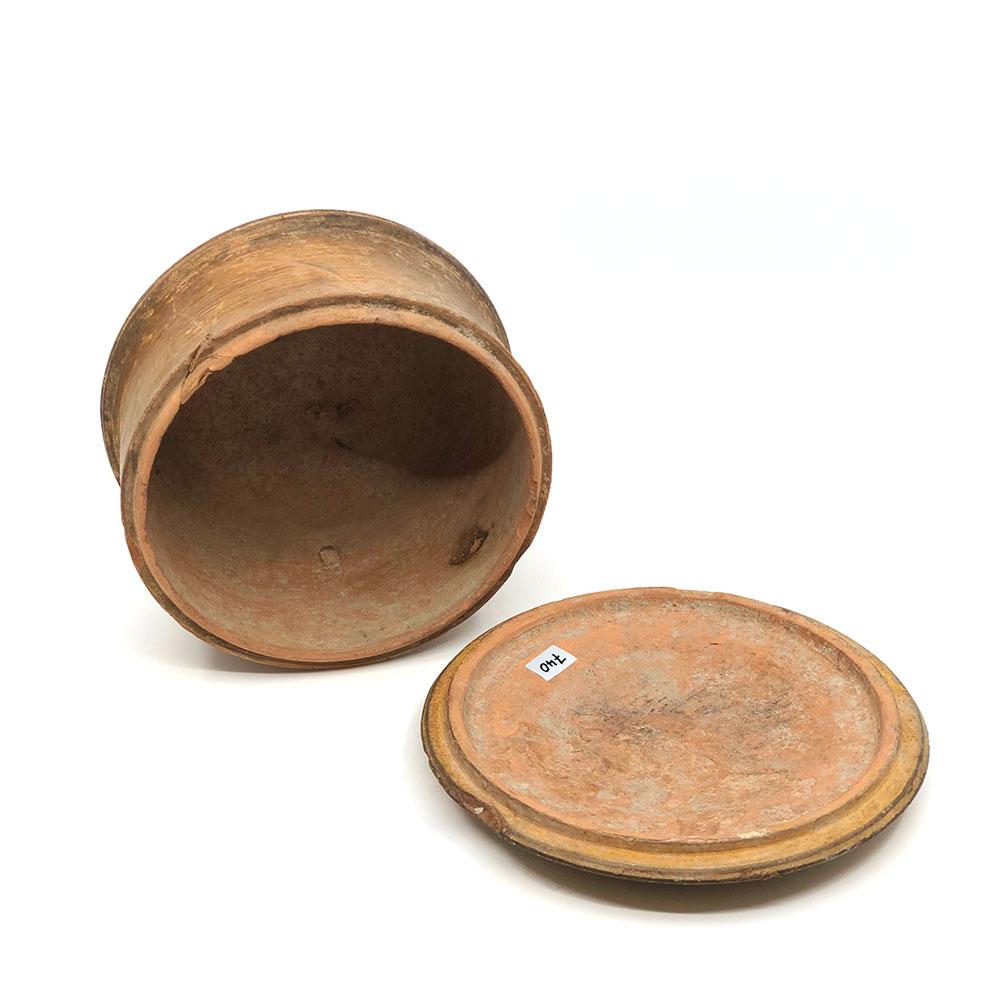 An Attic Classical Pottery Lidded Pyxis, ca 5th Century BCE