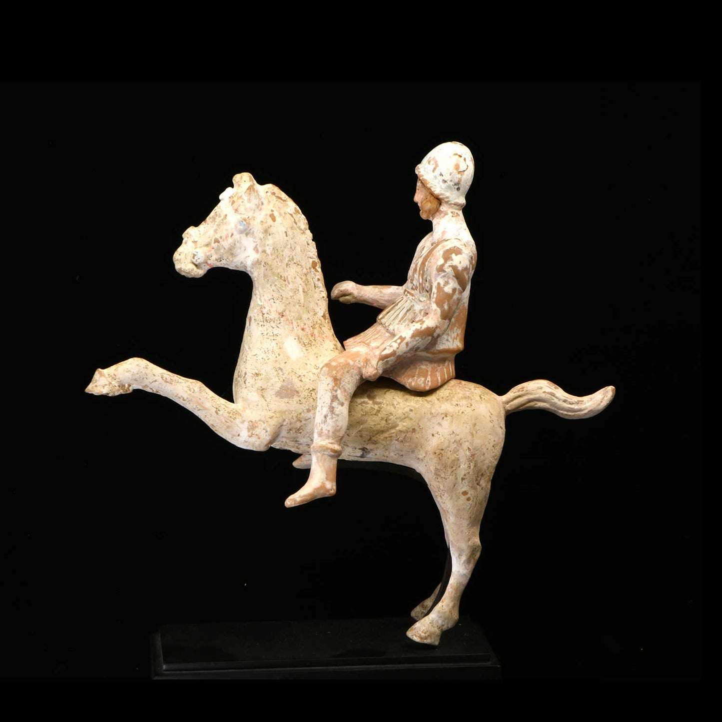 A Greek Terracotta Warrior on Horse, Canosa, circa 4th-3rd Century BCE