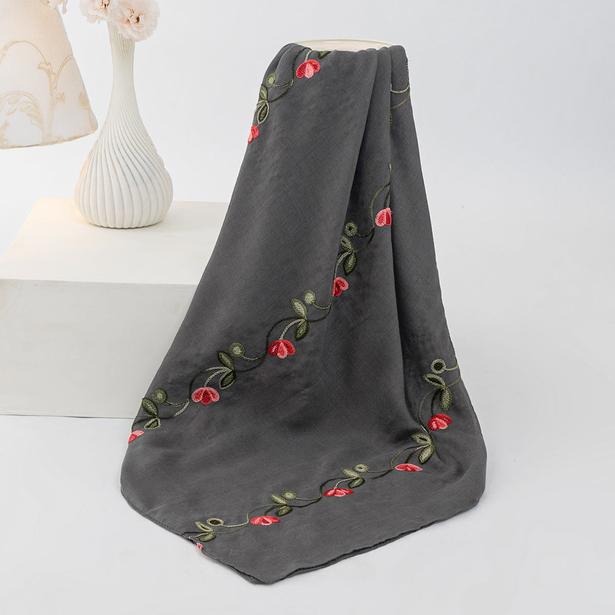 Gardenia Lawn Hijabs - Charcoal