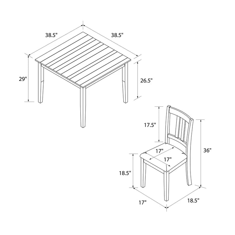 Espresso Gillies 4 - Person Dining Set