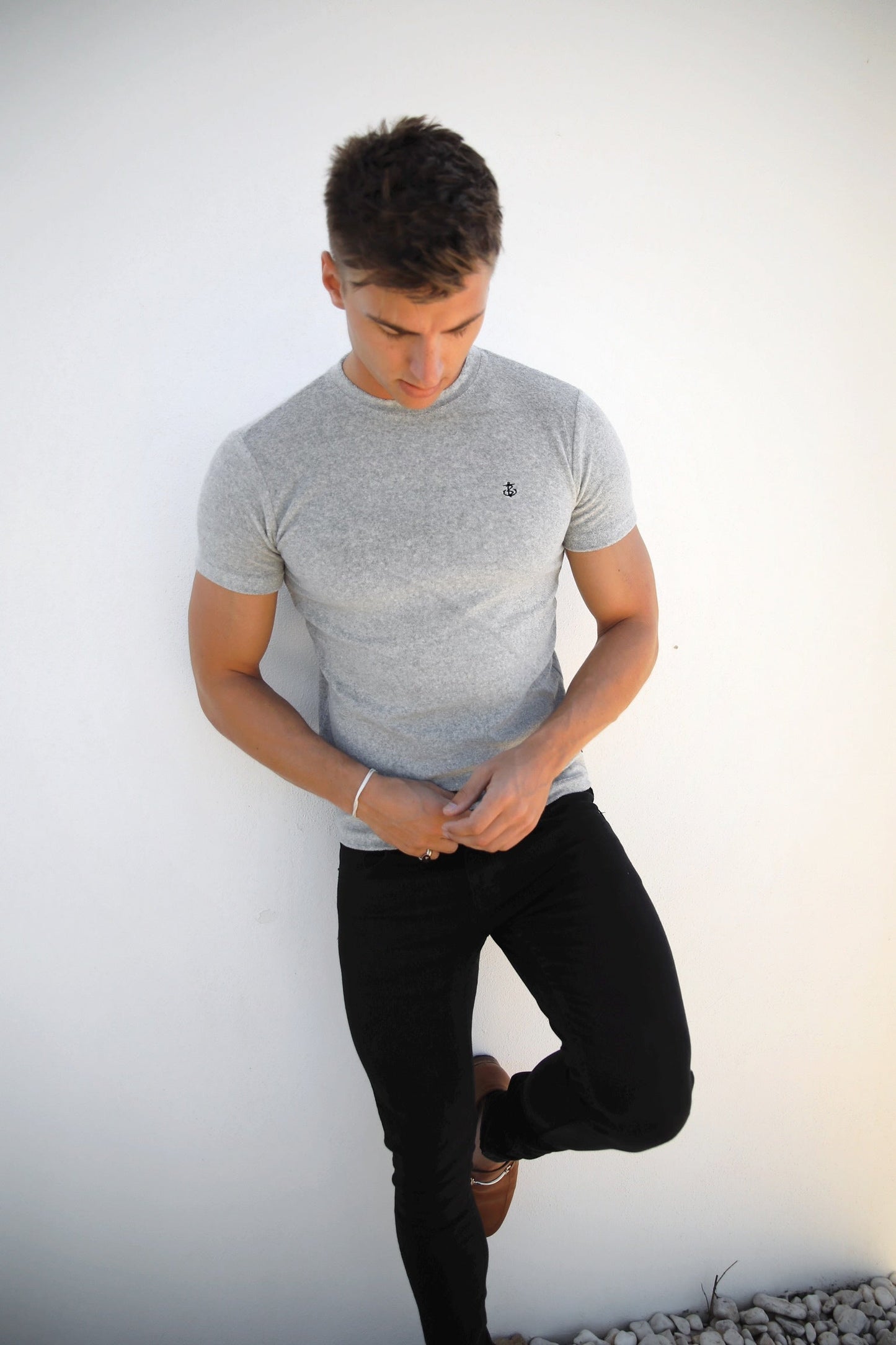 Ryder Textured Towel T-Shirt - Grey