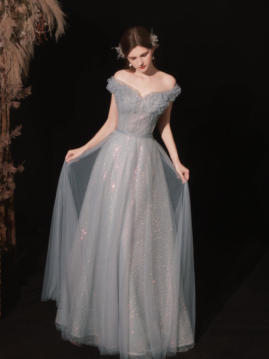 Grey Graduation Formal Dress