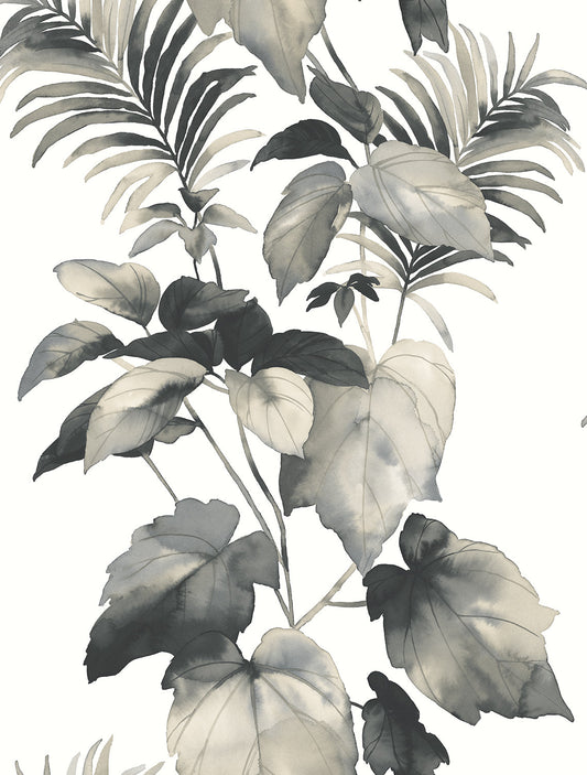 Leaf Stripe Peel-and-Stick Wallpaper in Inkwell by Harry & Grace